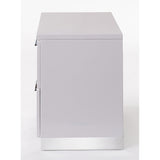 White and Chrome 2-Drawer Nightstand B062P189237