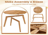 24.5" x 24.5" x 16" Premium Acacia Wood Round Side Table, 165 LBS Weight Capacity Outdoor End Table 36373582