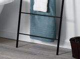 Leaning Towel Ladder, Linen and Towel Rack, 5 Tier, Rust Resistant, Matte Black 79349701