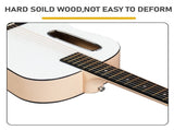 38 Inch Acoustic Guitar for Beginners, H Body Shape, Basswood Folk Guitar in Cream White, 6-String 58112789