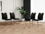 Modern Dining Chairs with Faux Leather Padded Seat Dining Living Room Chairs Upholstered Chair with W210127285