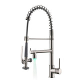 Commercial Kitchen Faucet Pull Down Sprayer Brushed Nickel,Single Handle Kitchen Sink Faucet W1932122062