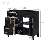 36'' Bathroom Vanity without Sink, Freestanding Bathroom Storage Cabinet with 2 Drawers and a WF322109AAB