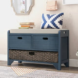 ZUN TREXM Storage Bench with Removable Basket and 2 Drawers, Fully Assembled Shoe Bench with Removable WF199578AAM