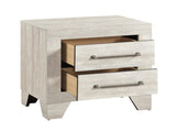 Contemporary Gray Oak Finish Nightstand with 2x Drawers Wooden Bedroom Furniture 1pc B011P323476