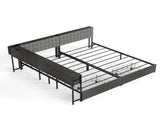 Upholstered Twin Bed Frame for 2 Kids with Storage Bookcase Divider,Charging Station ,Drawers and T6689P602011