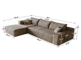 96" Cloud Sectional Sofa,Modern Minimalist Upholstered Couches, Comfort U Shaped Sofa for Living W2824P567792