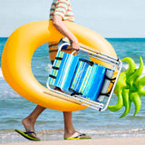 Folding Beach Chair, 4 Position Portable Backpack Foldable Camping Chair with Headrest Cup Holder 96022358