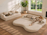 70 inches 2-in-1 Convertible Sleeper Sofa Bed with Cup Holders, Apricot Chenille Loveseat with W5156P546724