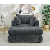47.7'' Oversized Corduroy Chaise Longue with Ottoman, Deep Seat Reclining Chair Sofa, W1628P206064