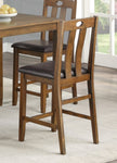 ZUN Brown Finish 5pc Counter Height Set Dining Table and 4 Chairs Upholstered Seat Wooden Kitchen Dining B011P170894