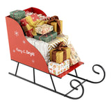 Festive Christmas Santa Sleigh Cart - Sturdy Metal, 29"x12.5"x20", Red & Black, for 75395050