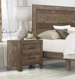 Simple Look Rustic Brown Finish 1pc Nightstand of Drawers Black Metal Hardware Bedroom Furniture B01153389