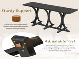 U-Style 59.8'' Wooden Console Table with Oak Veneer Top,Farmhouse Entryway Table with Rubber Wood N711P295300B