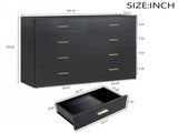 Modern Black 8-Drawer Dresser for Bedroom - Ample Storage Wide Chest of Drawers, Sturdy & Safe W1785P201162