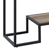 Rustic Oak and Black Console Table with 2 Shelves B062P185673