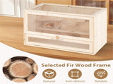 Fir Wood Hamster Cage with Flip Roof, Multi-Ladder Activity Areas for Guinea Pigs Hedgehogs 89026403