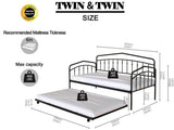 Fox twin daybed with twin trundle, Black B083P154245