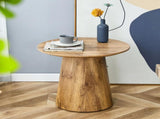 Natural Wood Grain MDF Round Coffee Table - 21.6" Diameter, 19.7" Height.Natural Wood Grain Texture W2920P232763