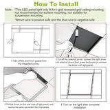 2 PCS 48W 2FT LED Panel Light 5800LM 7000K Ceiling Lighting 150W Equivalent LED Troffer Recessed 96572343