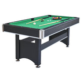 6-ft Pool Table with Table Tennis Top - Black with Green Felt W465137246
