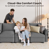 Modular 5-Seater Sectional Sofa with 2 Ottoman, Convertible U Shaped Sofa Couch with with Storage, B2716P356036