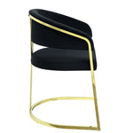 ZUN ACME Fallon Side Chair, Black Velvet & Mirrored Gold Finish DN01954