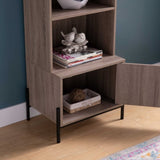 Bakers Rack, Kitchen Display Storage Cabinet Dark Taupe B107130976