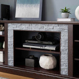 Large Faux Stacked Stone TV Stnad, Desk Storage Rack, Media Console Table with Large Storage W1758P187681
