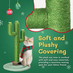 ZUN 26in Cactus Cat Scratching Post, Cute Cat Scratcher with Natural Sisal Posts & Flower Toppers for 48403907