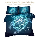 Turtle Queen Bedding Set for Boys Girls 3 Piece Beach Theme Duvet Cover Teal Turquoise Sea Turtle 20254041