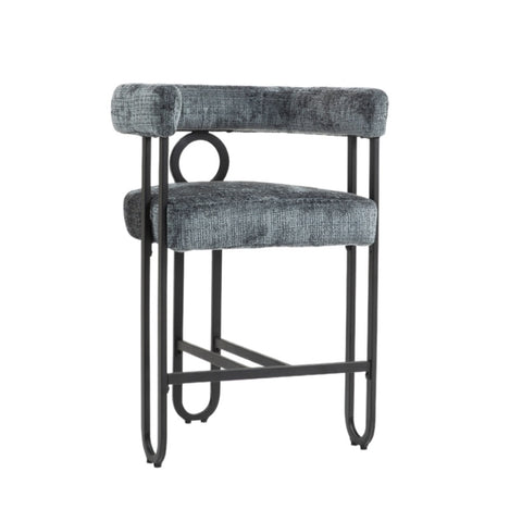 ZUN House Hold Bar Set of 1, Modern Bar Stool with Back, Black Metal Frames, Upholstered Bar W1588P207633