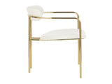 Contemporary Chair in Gold Metal and Cream Velvet - Set of 2 B202P223492