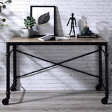 Rectangular Wooden Table Top Writing Desk, Rustic Oak and Black B016P317523