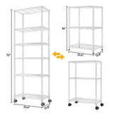 Heavy Duty Shelves 72.83" H Wire Shelving Unit with Wheels 1020LBS NSF Metal Shelves for 57206699