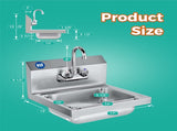 17" x 15" 304 Stainless Steel Wall Mounted Hand Sink.NSF Certified.Durable & Easy to W3629P365488