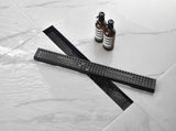 28 Inch Linear Shower Drain with Removable Square Patterned Grate, 304 Stainless Steel with Hair 17007770