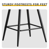 2 Pcs Brown PU Swivel Bar Stools with Open Backrest & Metal Legs 84895321