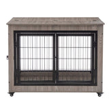 ZUN Dog Crate Furniture, Large Dog Kennel, 38"Wooden Pet Furniture with Pull-Out Tray, Home and Indoor W1212120267