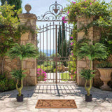 5FT Tall Artificial Plant Fake Potted Willow Tree Faux Green Silk Black Potted Plant for Indoor Home 04716653