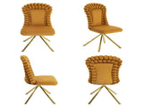 Dining Chairs Set of 2,Velvet Accent Chairs for Living Room, Vanity Chair with Gold Metal Legs, W757P281149