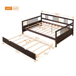 ZUN Full Size Daybed Wood Bed with Twin Size Trundle,Espresso 25716627