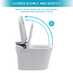 ZUN Smart Toilet with Bidet Built in, Auto Open & Close, Elongated Heated seat, Foot Sensor Flush, LED W1243P203328