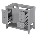 ZUN 36" Bathroom Vanity without Sink, Cabinet Base Only, One Cabinet and three Drawers, Grey WF306244AAE