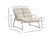 3-Piece Off-White Woven Rope Patio ,Lounge chair with ottoman and small table,Comfy Reading Chair W3990P462704