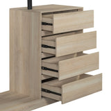 Wardrobe with 4 Drawers and 3 Shelves,Natural 92451045