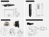 Male NPT Faucet with Hand Shower, Matte Black Waterfall Bathtub Shower Faucet Set, Wall Mount 18816266