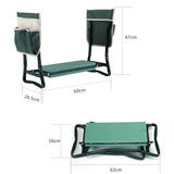 ZUN Outdoor 2-in-1 Garden Stool and Kneeler, Garden Bench with Tool Bags, Kneeling Pad, Gift for Parent, W2181P155115