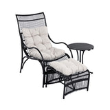 3 Pieces Wicker Outdoor Patio Furniture Set with Lounge Chair, Balcony Chairs Table Set with N780P209442B