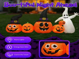 8 ft Halloween Inflatable Pumpkin Family and Ghost with 5 Built-In LED Lights 51851445
